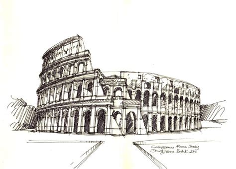 Colosseum Rome Italy Sketch By Joungyeon Bahk Grid A Architecture