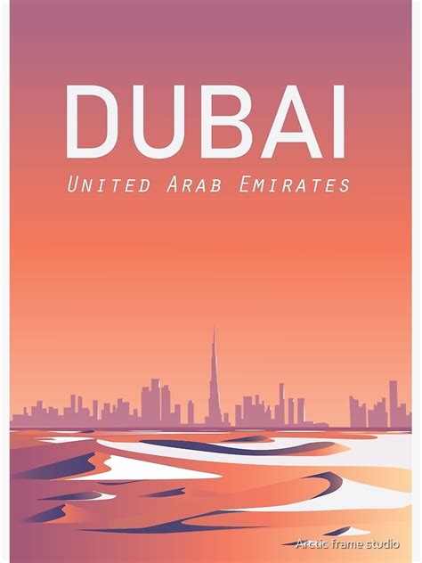 Dubai Travel Poster United Arab Emirates Photographic Print By