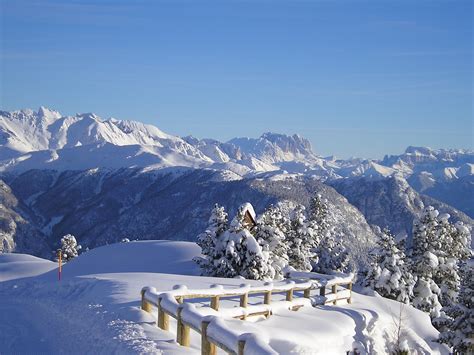 View Of The Alps In The Ski Resort Of Val Di Fassa Italy Wallpapers
