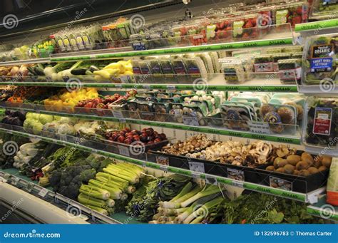 The Fruit And Vegetable Section In A Store Editorial Stock Photo