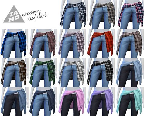 Ts4 Accessory Tied Shirt For Male Female Sims 4 Male Clothes