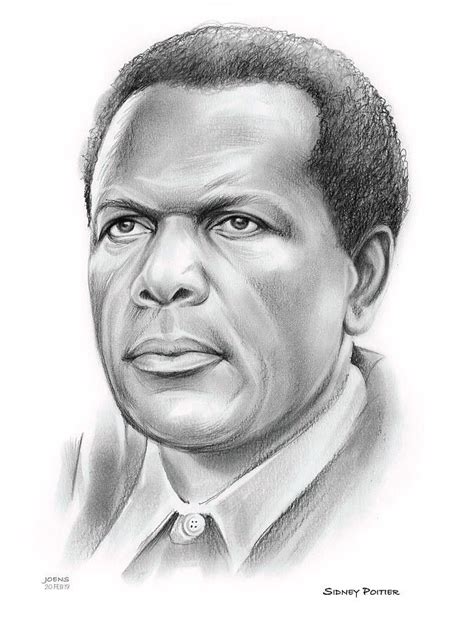 Sydney Poitier Drawings Celebrity Drawings Drawing Sketches