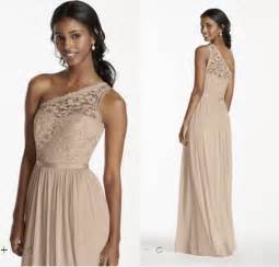 One Shoulder Bridesmaid Dresses 2016 Lace Cheap Floor