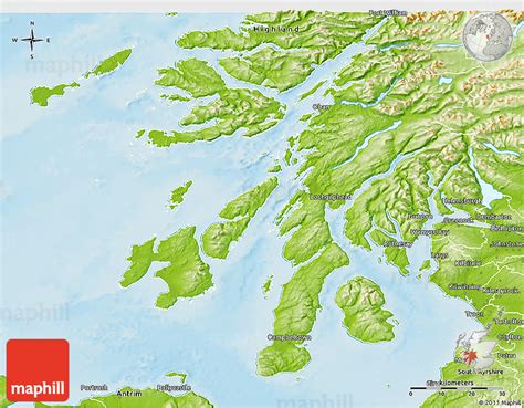 Physical 3d Map Of Argyll And Bute