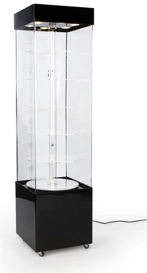 Buy Curio Display Cabinet With Motorized Turntable 6 Circular Platforms Rotate 360 Degrees