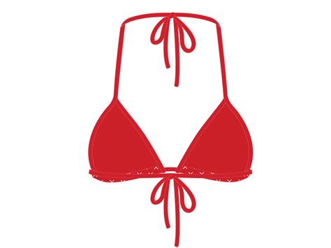 Red Logo Print Bikini Top Boutine La