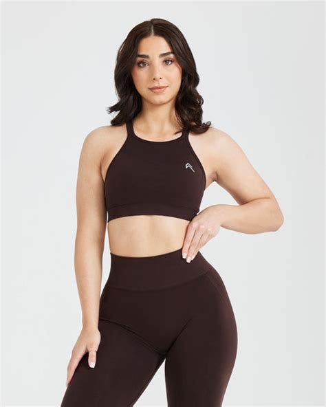 Effortless Seamless High Neck Bralette 70 Cocoa Oner Active