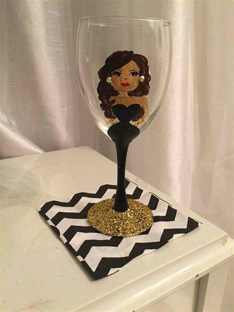 Painted My First Wine Glass And It Came Out Super Cute Wine Glass Designs Wine Bottle Diy