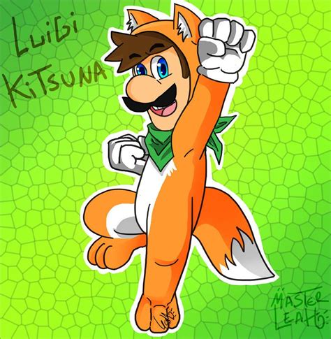 Kitsune Luigi Custume By MasterLeahART Sonic Japanese Fox Mario Bros Kitsune Luigi Pixel
