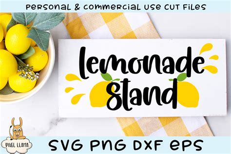 Lemonade Stand Sign Svg Pixel Llama