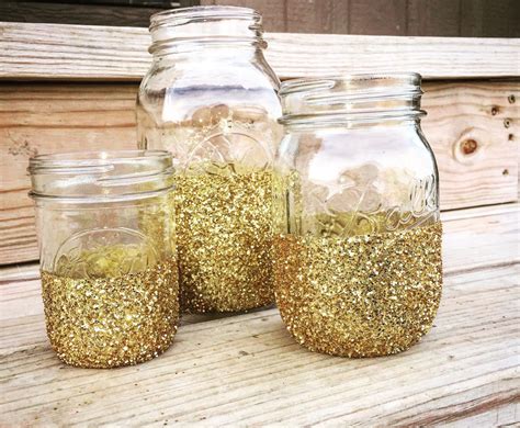 Glitter Dipped Mason Jars Knot And Nest Designs