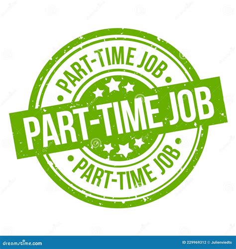 Part Time Job Round Green Grunge Stamp Badge Stock Illustration