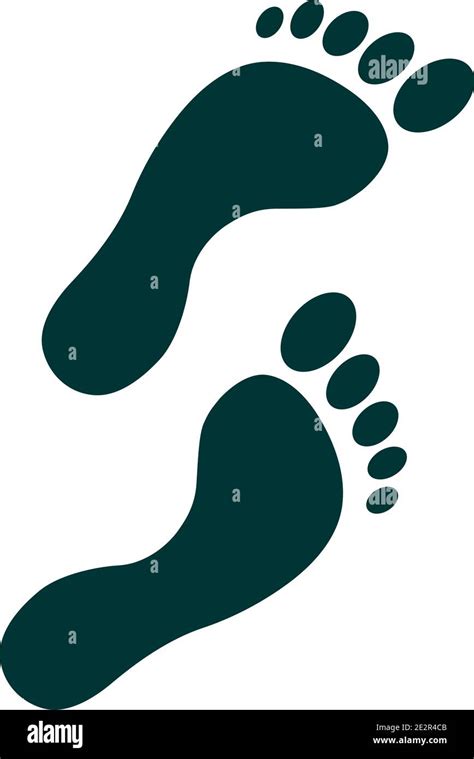 Simple Barefoot Footprint Symbol Or Icon Isolated On White Vector