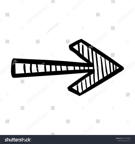 Black Arrow Drawn By Hand Doodle Stock Vector Royalty Free 1079118680