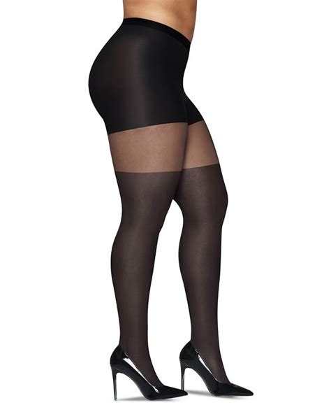 Hanes Curves Plus Size Illusion Thigh High Sheer Tights And Reviews