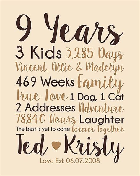 9th Anniversary T 9 Years Married Wedding Anniversary Etsy 9th