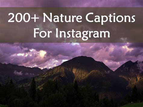 200 Nature Captions For Instagram