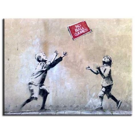 Banksy Canvas Print No Ball Games Street Art Banksy