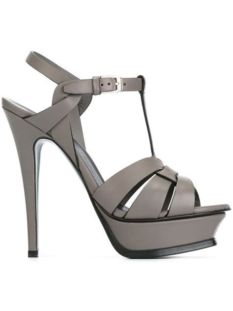 saint laurent tribute sandals in grey modesens