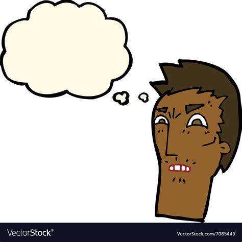 Cartoon Angry Face With Thought Bubble Royalty Free Vector