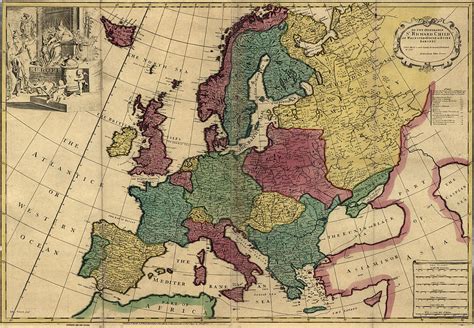 Old Map Of Europe Circa 1700s Photograph By Dusty Maps