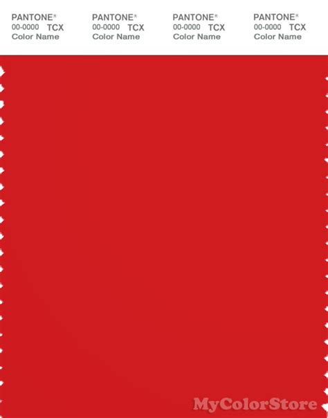 Pantone Smart 18 1664 Tcx Color Swatch Card Fiery Red Polycolors