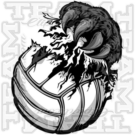Volleyball Panther Mascot Clip Art Image Modifiable Vector Format