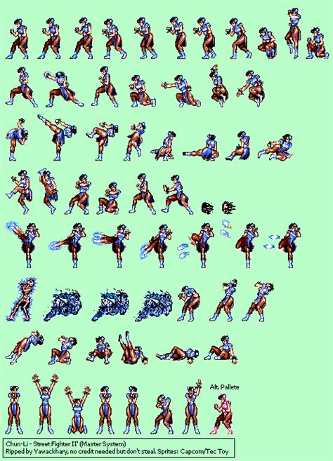The Spriters Resource Full Sheet View Street Fighter 2 Brz Chun Li