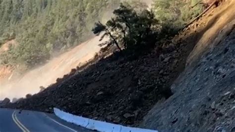 Landslide Filmed On California Highway Us News Sky News