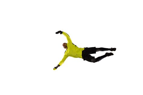 Soccer Goalkeeper Jumps To Defend His Team During A Football Game 21081919 Png