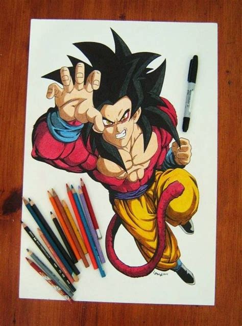 Drawing Goku Ssj4 Coloured By The Scorpion Art Ourartcorner