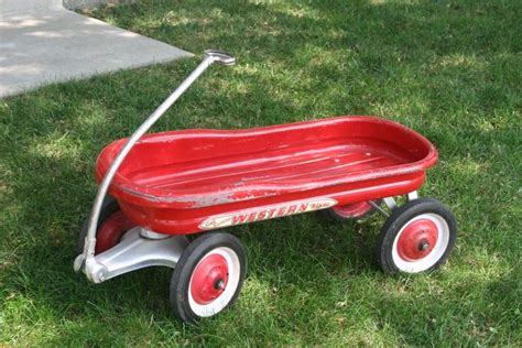 Rare Great Condition Antique Western Flyer Ball Bearing Red Metal Wagon