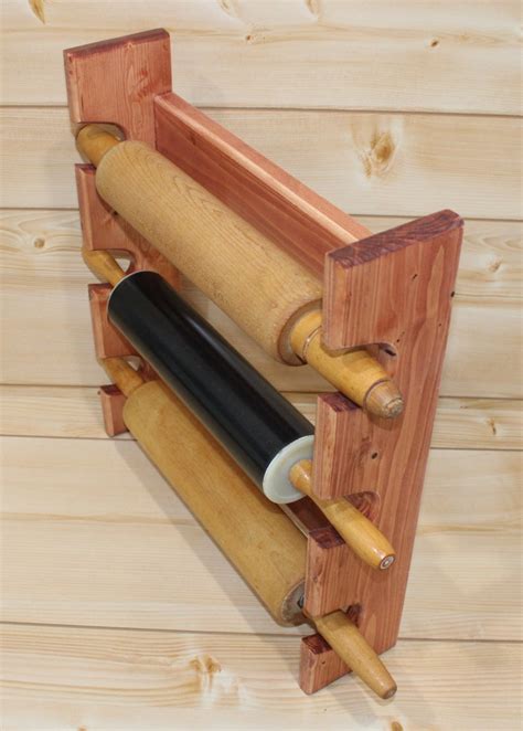 Rolling Pin Rack With Three Slots Multiple Rolling Pin Rack Etsy