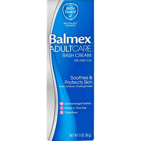 These creams protect and heal skin irritations from incontinence, minor burns, scrapes, and other minor skin ailments. Balmex Adult Care Rash Cream 3 Oz. | Skin Treatments ...
