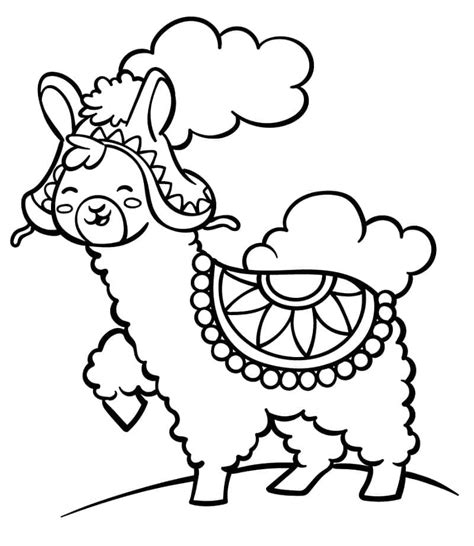 Cute Llama Printable Coloring Page Download Print Or Color Online For Free