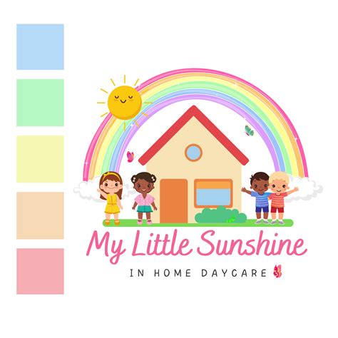 Diverse Daycare Logo Rainbow Daycare Logo Sunshine Daycare Etsy