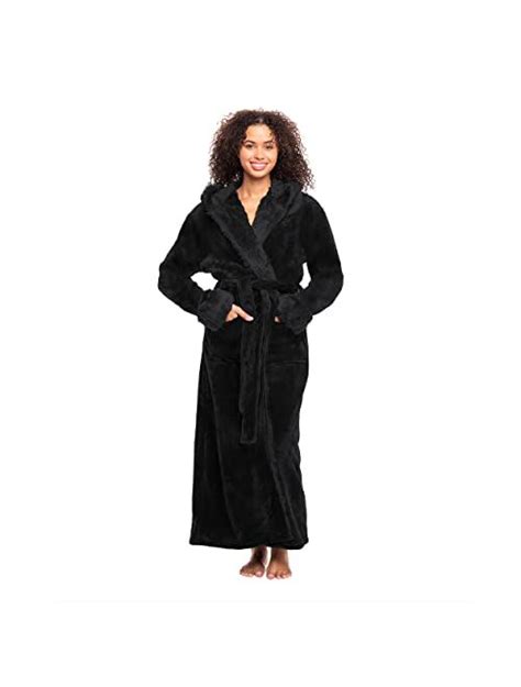 Buy Alexander Del Rossa Womens Warm Fleece Robe With Hood Long Faux