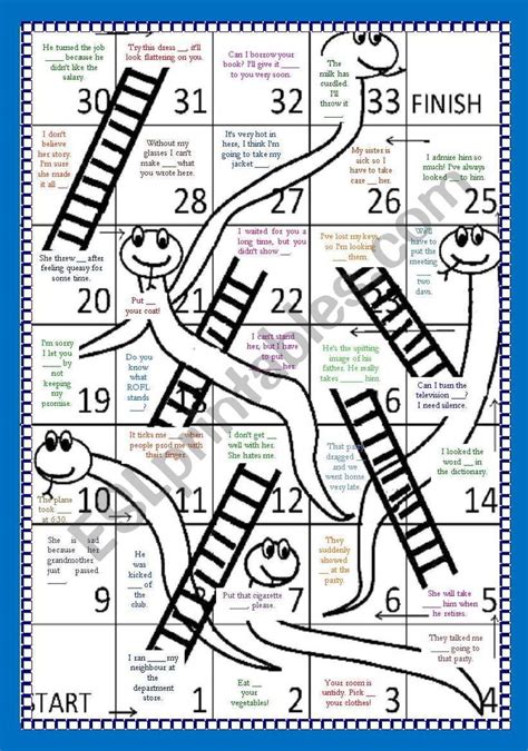 Phrasal Verbs Snake And Ladders Board Game Esl Worksheet By ~misty
