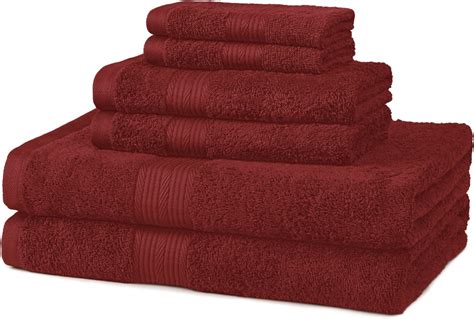 Amazonbasics 6 Piece Fade Resistant Bath Towel Set