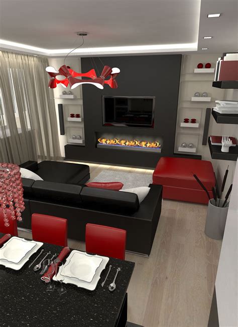 Black And Red Living Room Home Decor Ideas Red And Black Living Room