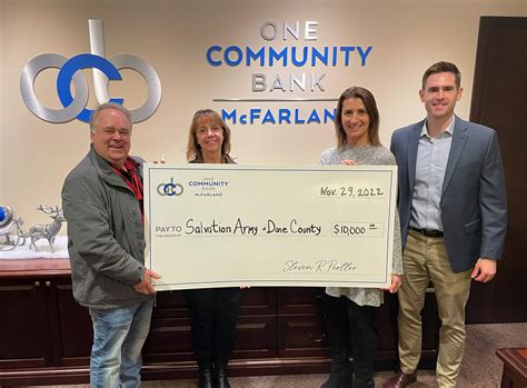 One Community Bank Donates $10,000 to the Salvation Army | One
