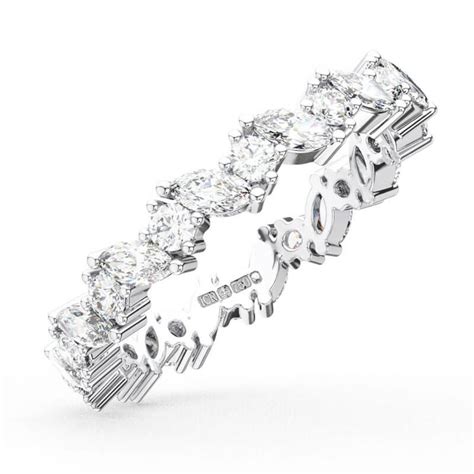 fr01398 claw set marquise and round brilliant cut diamonds full eternity wedding ring in white