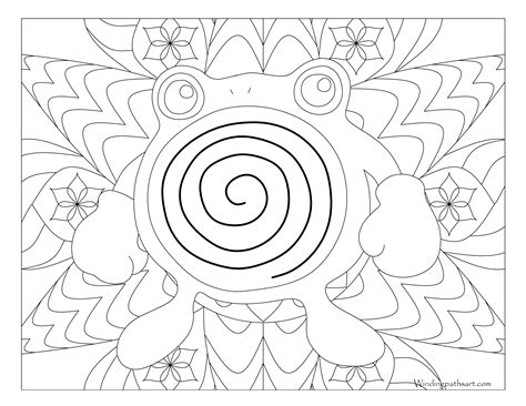 For boys and girls kids and adults teenagers and toddlers preschoolers and older kids at school. #061 Poliwhirl Pokemon Coloring Page · Windingpathsart.com