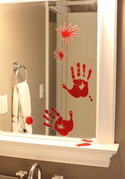 Bloody Handprint Window Decor Scary Halloween Decorations