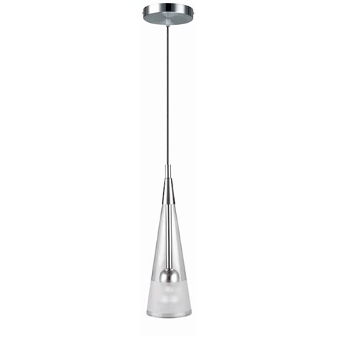 lite source conic polished steel industrial clear glass cone hanging pendant light at