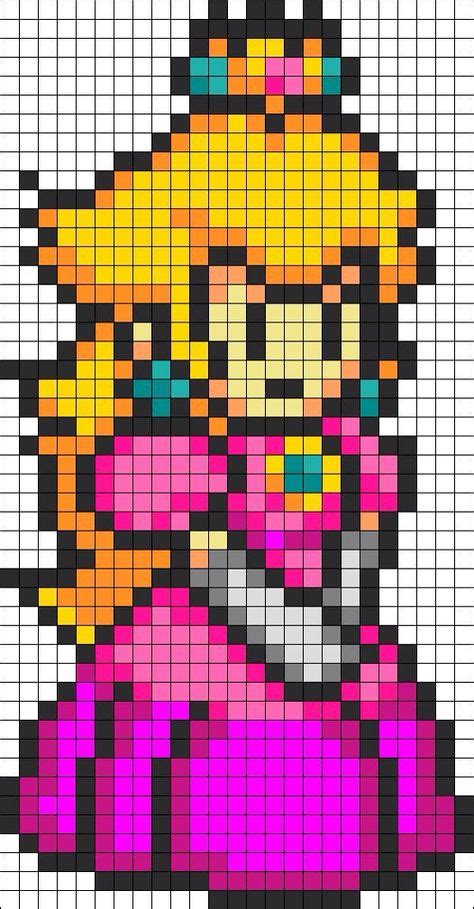 My Babes Princess Peach Misc Crafts Perler Bead Mario Pixel