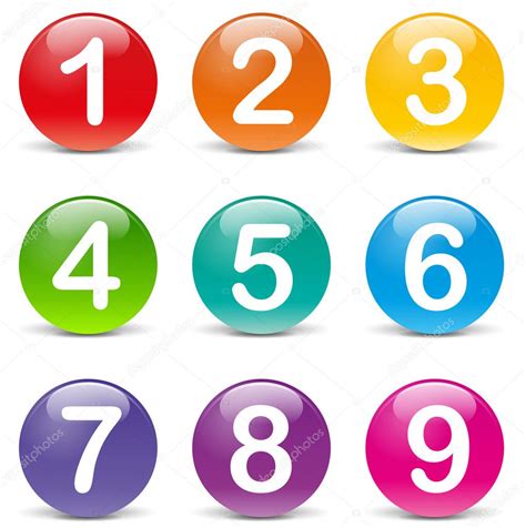 Vector Illustration Of Colored Numbers Icons On White Background