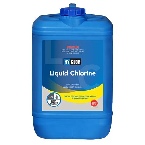 How much chlorine in pool. Hy-Clor 12.5L Liquid Pool Chlorine | Bunnings Warehouse