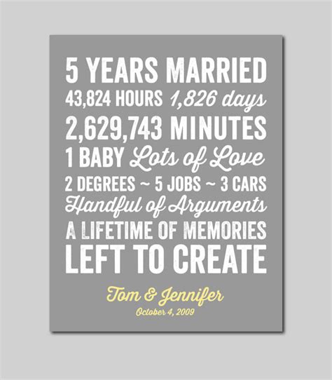 I was trying to write out a thoughtful post on new lessons we learned during year 5 (something catchy like 5. 5 Year Anniversary Gift, Anniversary Gift for Wife ...