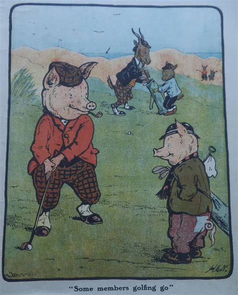 Golf Print Pig Golfer And Caddy Goat Golfer Links Golf Etsy Golf Wall